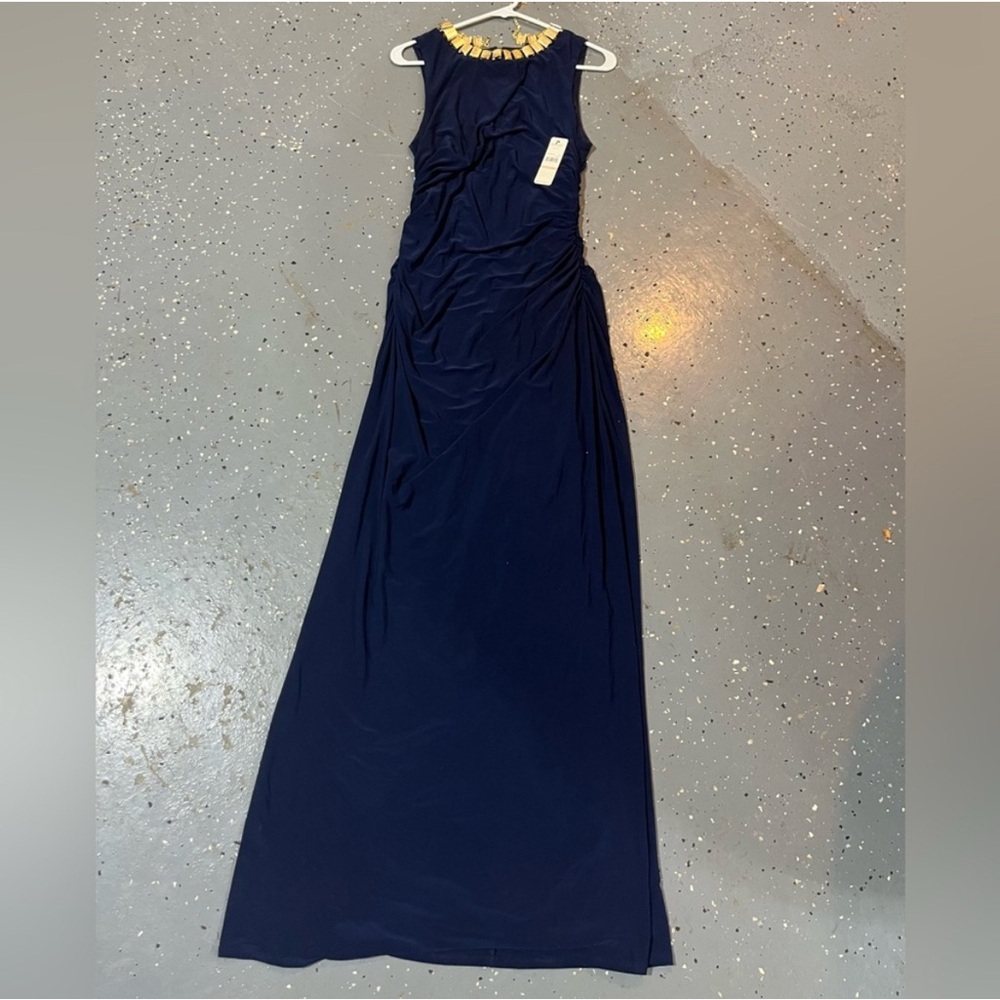 NWT navy Laundry By Shelli Segal Navy Maxi Dress
